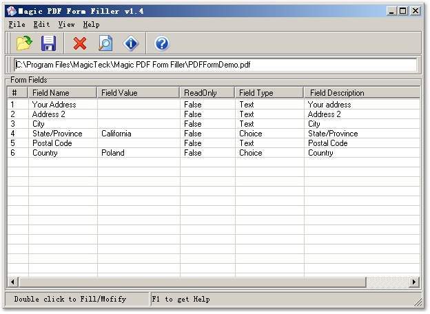 Magic PDF Form Filler Screenshot